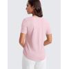 imageCRZ YOGA Womens Pima Cotton V Neck TShirt Short Sleeve Casual Workout Shirts Soft Summer Basic Tee TopsStrawberry Pink