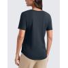 imageCRZ YOGA Womens Pima Cotton V Neck TShirt Short Sleeve Casual Workout Shirts Soft Summer Basic Tee TopsTrue Navy