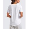 imageCRZ YOGA Womens Pima Cotton V Neck TShirt Short Sleeve Casual Workout Shirts Soft Summer Basic Tee TopsWhite