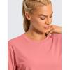imageCRZ YOGA Womens Pima Cotton Workout Crop Tops Short Sleeve Yoga Shirts Casual Athletic Running TShirtsBriar Rose
