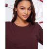 imageCRZ YOGA Womens Pima Cotton Workout Crop Tops Short Sleeve Yoga Shirts Casual Athletic Running TShirtsDark Red
