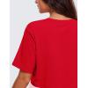imageCRZ YOGA Womens Pima Cotton Workout Crop Tops Short Sleeve Yoga Shirts Casual Athletic Running TShirtsFestival Red