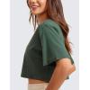 imageCRZ YOGA Womens Pima Cotton Workout Crop Tops Short Sleeve Yoga Shirts Casual Athletic Running TShirtsGrey Olive