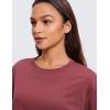 imageCRZ YOGA Womens Pima Cotton Workout Crop Tops Short Sleeve Yoga Shirts Casual Athletic Running TShirtsMisty Merlot