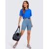 imageCRZ YOGA Womens Pima Cotton Workout Crop Tops Short Sleeve Yoga Shirts Casual Athletic Running TShirtsStrong Blue