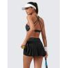imageCRZ YOGA Womens Quick Dry Pleated Tennis Skirts Mid Waisted Cute Athletic Workout Running Sports Golf Skorts VolleyballBlack