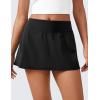 imageCRZ YOGA Womens Quick Dry Pleated Tennis Skirts Mid Waisted Cute Athletic Workout Running Sports Golf Skorts VolleyballBlack