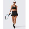 imageCRZ YOGA Womens Quick Dry Pleated Tennis Skirts Mid Waisted Cute Athletic Workout Running Sports Golf Skorts VolleyballBlack