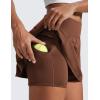 imageCRZ YOGA Womens Quick Dry Pleated Tennis Skirts Mid Waisted Cute Athletic Workout Running Sports Golf Skorts VolleyballCoffee Brown