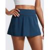 imageCRZ YOGA Womens Quick Dry Pleated Tennis Skirts Mid Waisted Cute Athletic Workout Running Sports Golf Skorts VolleyballFrench Navy