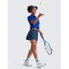 imageCRZ YOGA Womens Quick Dry Pleated Tennis Skirts Mid Waisted Cute Athletic Workout Running Sports Golf Skorts VolleyballFrench Navy