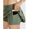 imageCRZ YOGA Womens Quick Dry Pleated Tennis Skirts Mid Waisted Cute Athletic Workout Running Sports Golf Skorts VolleyballGrey Sage