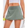 imageCRZ YOGA Womens Quick Dry Pleated Tennis Skirts Mid Waisted Cute Athletic Workout Running Sports Golf Skorts VolleyballGrey Sage