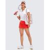 imageCRZ YOGA Womens Quick Dry Pleated Tennis Skirts Mid Waisted Cute Athletic Workout Running Sports Golf Skorts VolleyballPoppy
