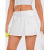 imageCRZ YOGA Womens Quick Dry Pleated Tennis Skirts Mid Waisted Cute Athletic Workout Running Sports Golf Skorts VolleyballWhite