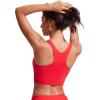 imageCRZ YOGA Womens Racerback Bikini Tops Quick Dry High Neck Modest Swimsuit Padded Sports Bathing SuitDeep Red