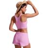 imageCRZ YOGA Womens Racerback Bikini Tops Quick Dry High Neck Modest Swimsuit Padded Sports Bathing SuitVita Pink