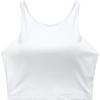 imageCRZ YOGA Womens Racerback Bikini Tops Quick Dry High Neck Modest Swimsuit Padded Sports Bathing SuitWhite