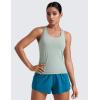 imageCRZ YOGA Womens Seamless Racerback Tank Scoop Neck Breathable Running Workout Tops Athletic Gym Sleeveless ShirtsGreen Palm Court Heather