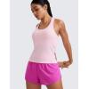 imageCRZ YOGA Womens Seamless Racerback Tank Scoop Neck Breathable Running Workout Tops Athletic Gym Sleeveless ShirtsStrawberry Pink