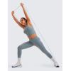 imageCRZ YOGA Womens Seamless Ribbed Longline High Neck Sports Bra  Racerback Padded Slim Fit Crop Tank Top with Built in PadsBelgian Blue