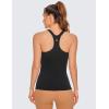 imageCRZ YOGA Womens Seamless Ribbed Racerback Tank Tops with Built in Bra  Padded Scoop Neck Slimming Athletic Long CamisoleBlack