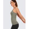 imageCRZ YOGA Womens Seamless Ribbed Racerback Tank Tops with Built in Bra  Padded Scoop Neck Slimming Athletic Long CamisoleDark Green