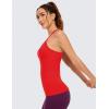 imageCRZ YOGA Womens Seamless Ribbed Racerback Tank Tops with Built in Bra  Padded Scoop Neck Slimming Athletic Long CamisoleDark Red