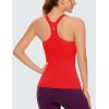 imageCRZ YOGA Womens Seamless Ribbed Racerback Tank Tops with Built in Bra  Padded Scoop Neck Slimming Athletic Long CamisoleDark Red