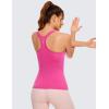 imageCRZ YOGA Womens Seamless Ribbed Racerback Tank Tops with Built in Bra  Padded Scoop Neck Slimming Athletic Long CamisoleHibiscus Purple