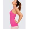 imageCRZ YOGA Womens Seamless Ribbed Racerback Tank Tops with Built in Bra  Padded Scoop Neck Slimming Athletic Long CamisoleHibiscus Purple