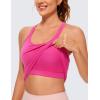 imageCRZ YOGA Womens Seamless Ribbed Racerback Tank Tops with Built in Bra  Padded Scoop Neck Slimming Athletic Long CamisoleHibiscus Purple