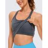 imageCRZ YOGA Womens Seamless Ribbed Racerback Tank Tops with Built in Bra  Padded Scoop Neck Slimming Athletic Long CamisoleLight Gray 7