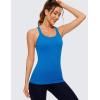 imageCRZ YOGA Womens Seamless Ribbed Racerback Tank Tops with Built in Bra  Padded Scoop Neck Slimming Athletic Long CamisoleSparkle Blue