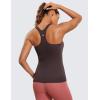 imageCRZ YOGA Womens Seamless Ribbed Racerback Tank Tops with Built in Bra  Padded Scoop Neck Slimming Athletic Long CamisoleTaupe