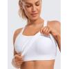 imageCRZ YOGA Womens Seamless Ribbed Racerback Tank Tops with Built in Bra  Padded Scoop Neck Slimming Athletic Long CamisoleWhite