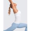 imageCRZ YOGA Womens Seamless Ribbed Racerback Tank Tops with Built in Bra  Padded Scoop Neck Slimming Athletic Long CamisoleWhite