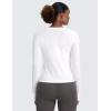 imageCRZ YOGA Womens Seamless Workout Long Sleeve Shirts Quick Dry Gym Athletic Tops Breathable Running Yoga TShirtsWhite