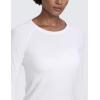 imageCRZ YOGA Womens Seamless Workout Long Sleeve Shirts Quick Dry Gym Athletic Tops Breathable Running Yoga TShirtsWhite