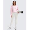 imageCRZ YOGA Womens SoftAura Crewneck Sweatshirt Long Sleeve Workout Casual Pullover Basic Fall TopsStrawberry Pink