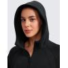 imageCRZ YOGA Womens SoftAura Full Zip Up Hoodie Workout Casual Hooded Sweatshirt Long Sleeve Athletic JacketBlack
