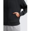 imageCRZ YOGA Womens SoftAura Full Zip Up Hoodie Workout Casual Hooded Sweatshirt Long Sleeve Athletic JacketBlack