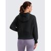imageCRZ YOGA Womens SoftAura Full Zip Up Hoodie Workout Casual Hooded Sweatshirt Long Sleeve Athletic JacketBlack