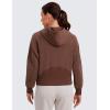 imageCRZ YOGA Womens SoftAura Full Zip Up Hoodie Workout Casual Hooded Sweatshirt Long Sleeve Athletic JacketCoffee Brown