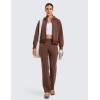 imageCRZ YOGA Womens SoftAura Full Zip Up Hoodie Workout Casual Hooded Sweatshirt Long Sleeve Athletic JacketCoffee Brown
