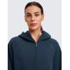 imageCRZ YOGA Womens SoftAura Full Zip Up Hoodie Workout Casual Hooded Sweatshirt Long Sleeve Athletic JacketInk Blue