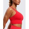 imageCRZ YOGA Womens Strappy Longline Sports Bra  Medium Impact Criss Cross Yoga Padded Workout Crop TopDeep Red