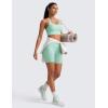 imageCRZ YOGA Womens Strappy Longline Sports Bra  Medium Impact Criss Cross Yoga Padded Workout Crop TopMint Moment