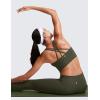 imageCRZ YOGA Womens Strappy Longline Sports Bra  Medium Impact Criss Cross Yoga Padded Workout Crop TopOlive Green