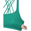 imageCRZ YOGA Womens Strappy Sports Bra  Criss Cross Back Padded Medium Support Wireless Gym Cami Workout YogaCascadia Green